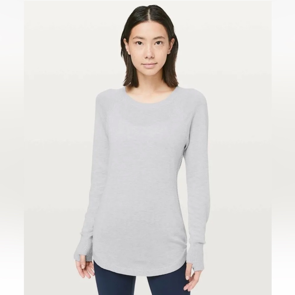 Lululemon hello aloe‎ sweater heathered silverscreen grey